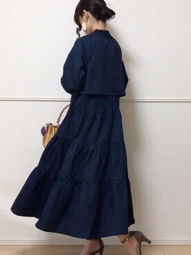 「menue（メヌエ）の7cmヒール アンクルストラップサンダル（サンダル）」を使った、uniさん（レディース・161cm）の春コーディネート