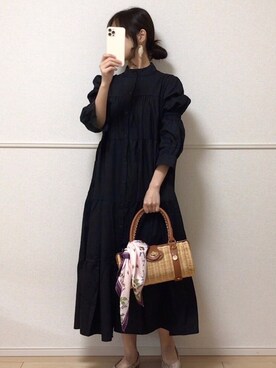 「sakishimatokyo（サキシマトーキョー）のアイテム（シャツワンピース）」を使った、uniさん（レディース・161cm）の春コーディネート
