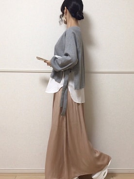 「socolla（ソコラ）のアイテム（トップス）」を使った、uniさん（レディース・161cm）の春コーディネート