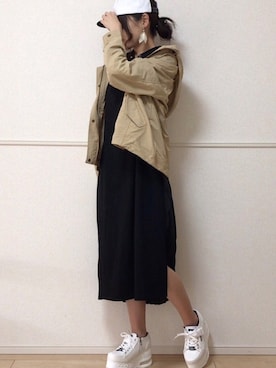 「SonnyLabel」｜「アイテム（マウンテンパーカー）」を使った、uniさん（レディース・161cm）の春コーディネート