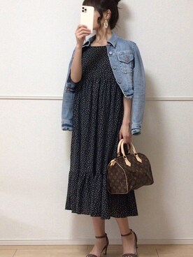 「menue（メヌエ）の7cmヒール アンクルストラップサンダル（サンダル）」を使った、uniさん（レディース・161cm）の春コーディネート