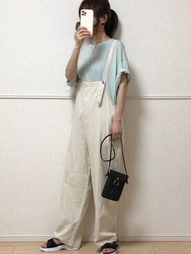 「sakishimatokyo（サキシマトーキョー）のアイテム（オールインワン・サロペット）」を使った、uniさん（レディース・161cm）の夏コーディネート