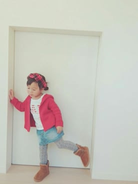 「タータンチェック」｜Rin-Renさん（キッズ・90cm）の秋コーディネート