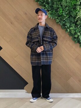 「チェック柄に恋してる」｜「アイテム（その他アウター）」を使った、ryoryo1204さん（メンズ・165cm）の秋コーディネート