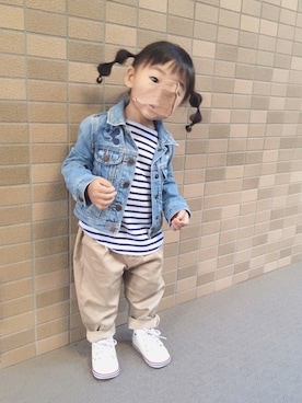 「ワッフル」｜ mei.さん（キッズ・90cm）の春コーディネート