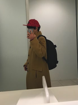 「シティーボーイ」｜「アイテム（ステンカラーコート）」を使った、やださん（メンズ・160cm）の冬コーディネート