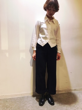 「VINTAGE（ヴィンテージ）のアイテム（パンツ、ブルー系）」を使った、Tsukimiさん（レディース・161cm）の春コーディネート