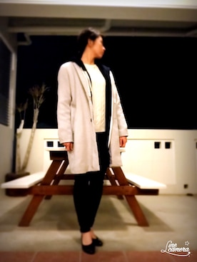 「AS KNOW AS plus（アズノゥアズプラス）のアイテム（チェスターコート）」を使った、miyppさん（レディース・160cm）の冬コーディネート