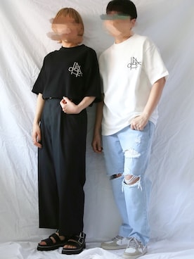「お揃いコーデ」｜「アイテム（スラックス）」を使った、BOYSHE_staffさん（レディース・160cm）の夏コーディネート
