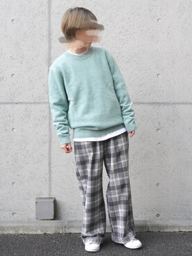「ミントグリーン」｜「アイテム（ニット/セーター、その他）」を使った、BOYSHE_staffさん（レディース・158cm）の冬コーディネート