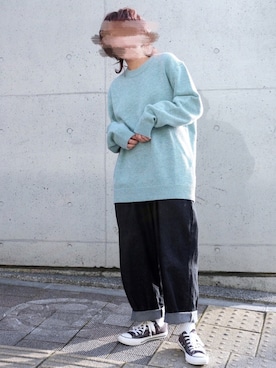 「ミントグリーン」｜「アイテム（ニット/セーター、その他）」を使った、BOYSHE_staffさん（レディース・150cm）の冬コーディネート