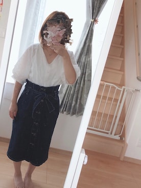 「chocomee（チョコミー）のアイテム（シャツ/ブラウス）」を使った、nozomi*さん（レディース・147cm）の夏コーディネート