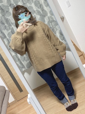 「chocomee（チョコミー）のアイテム（ニット/セーター）」を使った、nozomi*さん（レディース・147cm）の秋コーディネート