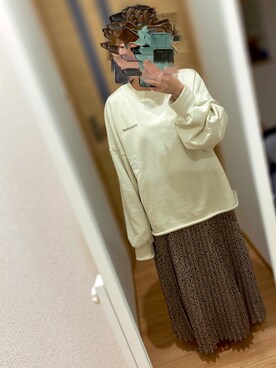 「chocomee（チョコミー）のアイテム（スウェット）」を使った、nozomi*さん（レディース・147cm）の冬コーディネート