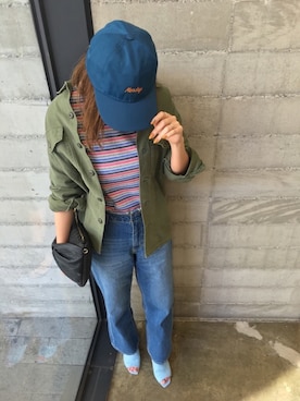 「A land（エーランド）のアイテム（帽子）」を使った、GUCCIさん（レディース・167cm）の春コーディネート