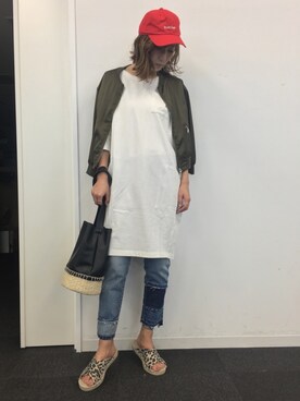 「FREE'S MART（フリーズマート）のアイテム（MA-1）」を使った、GUCCIさん（レディース・167cm）の春コーディネート