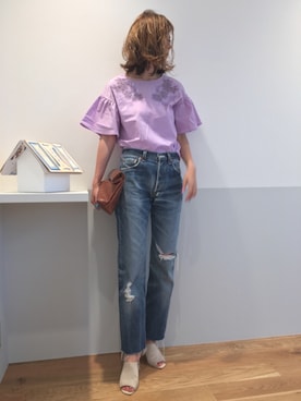 「アイテム（クラッチバッグ）」を使った、GUCCIさん（レディース・167cm）の春コーディネート