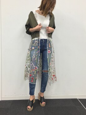 「FREE'S MART（フリーズマート）のアイテム（MA-1）」を使った、GUCCIさん（レディース・167cm）の春コーディネート