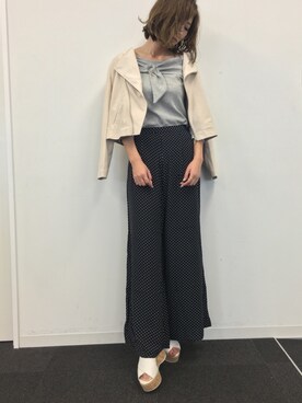 「FREE'S MART（フリーズマート）のアイテム（ライダースジャケット）」を使った、GUCCIさん（レディース・167cm）の春コーディネート