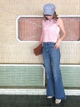 「FREE'S MART（フリーズマート）のアイテム（キャスケット）」を使った、GUCCIさん（レディース・167cm）の夏コーディネート