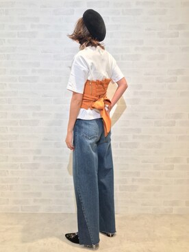 「スリッパ」｜「アイテム（ハンチング/ベレー帽）」を使った、GUCCIさん（レディース・167cm）の夏コーディネート