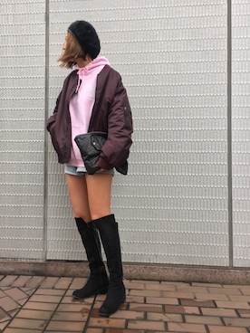 「FREE'S MART（フリーズマート）のアイテム（MA-1）」を使った、GUCCIさん（レディース・167cm）の秋コーディネート