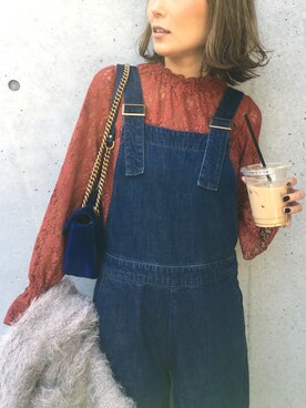 「FREE'S MART（フリーズマート）のアイテム（サロペット/オーバーオール）」を使った、GUCCIさん（レディース・167cm）の秋コーディネート