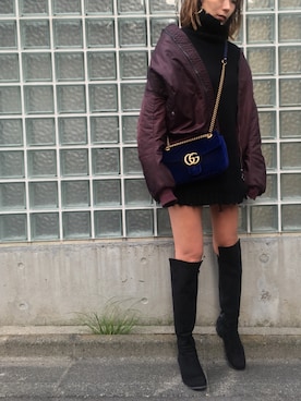 「FREE'S MART（フリーズマート）のアイテム（MA-1）」を使った、GUCCIさん（レディース・167cm）の秋コーディネート