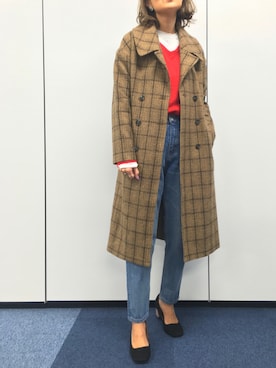 「FREE'S MART（フリーズマート）のアイテム（チェスターコート）」を使った、GUCCIさん（レディース・167cm）の冬コーディネート