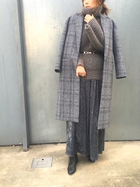 「FREE'S MART（フリーズマート）のアイテム（チェスターコート）」を使った、GUCCIさん（レディース・167cm）の冬コーディネート