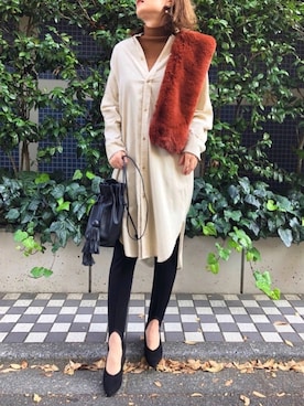 「MACPHEE（マカフィー）のアイテム（シャツワンピース）」を使った、GUCCIさん（レディース・167cm）の秋コーディネート
