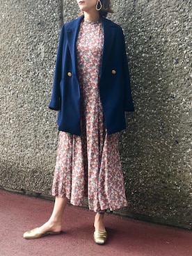 ワンピースを使った 紺ブレ の人気ファッションコーディネート Wear