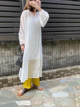 「サテンパンツ」｜「アイテム（オールインワン・サロペット）」を使った、GUCCIさん（レディース・167cm）の夏コーディネート