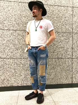 「アイテム（バングル/リストバンド）」を使った、RYUTAROさん（メンズ・165cm・20代）の夏コーディネート