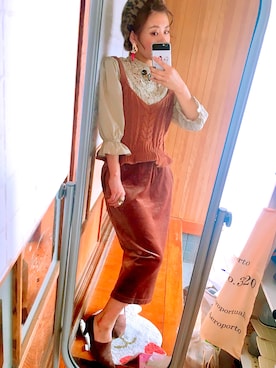 「ベレー帽推奨委員会」｜「アイテム（パンプス）」を使った、kiisさん（レディース・152cm）の秋コーディネート