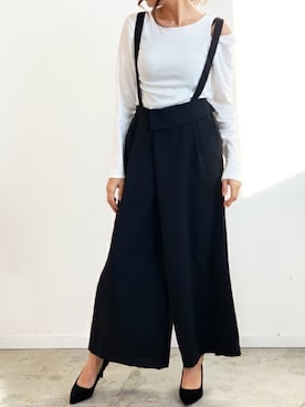 「Futier land（フューティアランド）のアイテム（サロペット/オーバーオール）」を使った、Anneさん（レディース・165cm）の春コーディネート