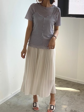 「ブルー x ホワイト」｜Anneさん（レディース・165cm）の夏コーディネート