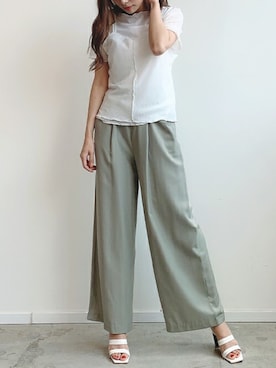 「カーキパンツ」｜Anneさん（レディース・165cm）の夏コーディネート