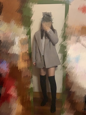 「NICE CLAUP（ナイスクラップ）のアイテム（ダッフルコート）」を使った、MrRabbitさん（レディース・165cm）の冬コーディネート
