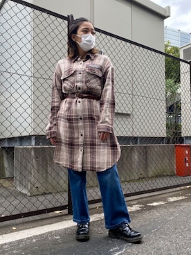 「チエック」｜KAEさん（レディース・153cm）の秋コーディネート