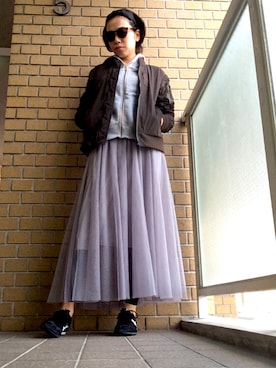 「ご近所コーデ」｜「アイテム（ブルゾン）」を使った、saki*さん（レディース・163cm）の春コーディネート