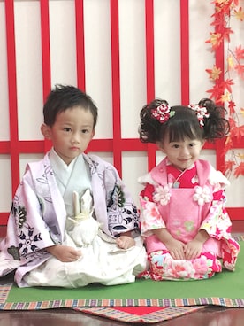 「5歳」｜「アイテム（浴衣）」を使った、ayumiさん（キッズ・90cm）の秋コーディネート