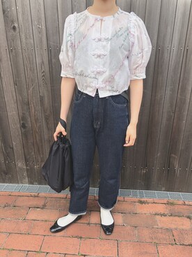 「BEAMS BOY（ビームスボーイ）のNAPRON / ミリタリー クレイジー ペイシェント バッグ（ハンドバッグ）」を使った、ａさん（レディース・157cm）の夏コーディネート