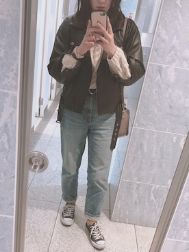 「CONVERSE（コンバース）のconverse（コンバース） ALL STAR OX（オールスターOX）（スニーカー）」を使った、めいさん（レディース・162cm）の冬コーディネート