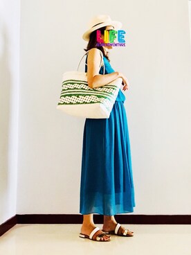 「JOURNAL STANDARD relume（ジャーナルスタンダード　レリューム）のアイテム（ワンピース、ブルー系）」を使った、milkyさん（レディース・163cm）の冬コーディネート