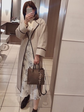 「Chico（チコ）のアイテム（ノーカラーコート）」を使った、yu0528riさん（レディース・169cm）の冬コーディネート