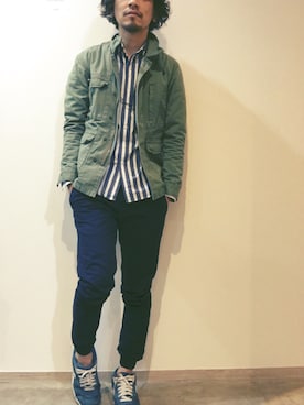 「AIR MAX」｜「アイテム（ミリタリージャケット）」を使った、Keishi Yamashitaさん（メンズ・170cm）の冬コーディネート