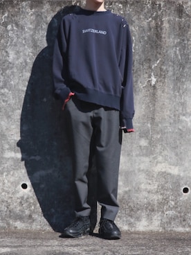 「sunsea」｜「アイテム（スウェット）」を使った、kaito さん（メンズ・170cm）の冬コーディネート