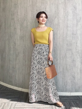 「マスタード」｜「アイテム（財布/小物）」を使った、KINAKOさん（レディース・148cm）の夏コーディネート