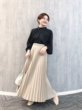 「低身長」｜「アイテム（パンプス）」を使った、KINAKOさん（レディース・148cm）の秋コーディネート